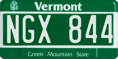 VT license plate NGX844