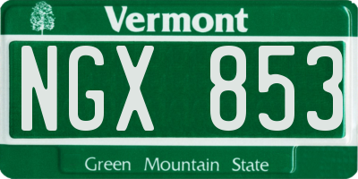 VT license plate NGX853