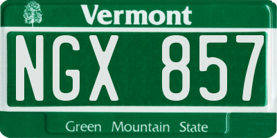VT license plate NGX857