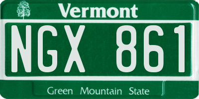VT license plate NGX861