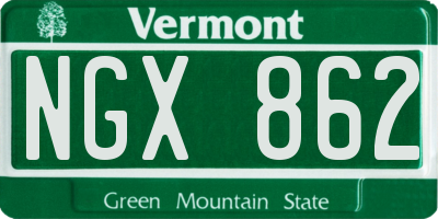 VT license plate NGX862
