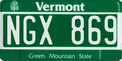 VT license plate NGX869
