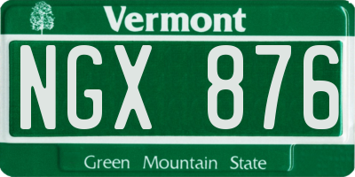 VT license plate NGX876