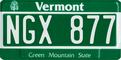 VT license plate NGX877