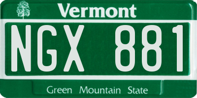 VT license plate NGX881