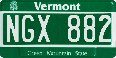 VT license plate NGX882