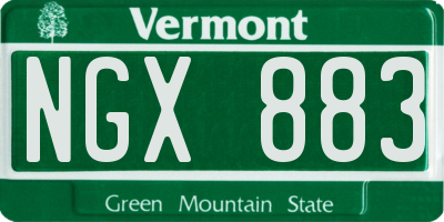 VT license plate NGX883