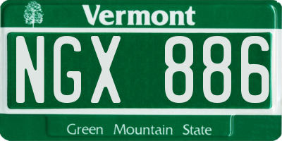 VT license plate NGX886