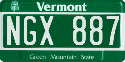 VT license plate NGX887