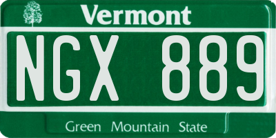 VT license plate NGX889