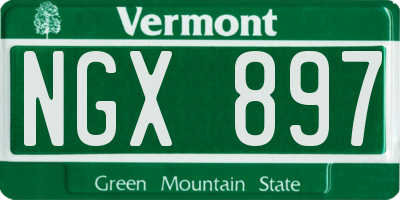 VT license plate NGX897
