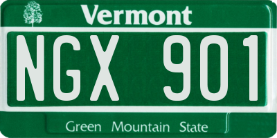VT license plate NGX901