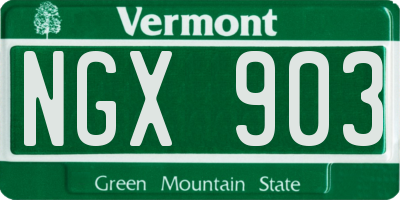 VT license plate NGX903