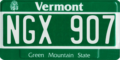 VT license plate NGX907