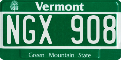 VT license plate NGX908
