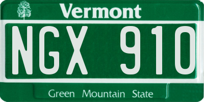 VT license plate NGX910
