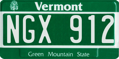 VT license plate NGX912