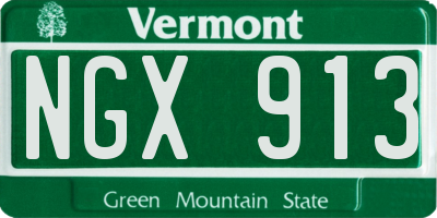 VT license plate NGX913