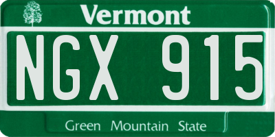 VT license plate NGX915