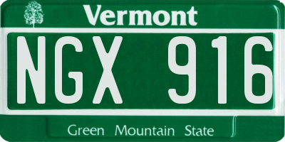 VT license plate NGX916