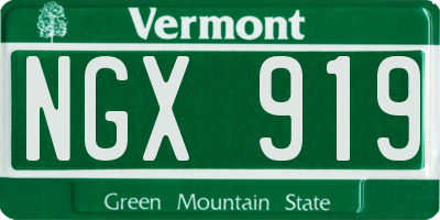 VT license plate NGX919