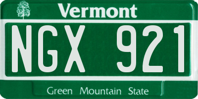 VT license plate NGX921