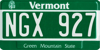 VT license plate NGX927