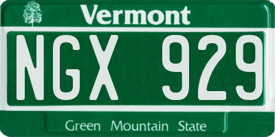 VT license plate NGX929