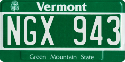 VT license plate NGX943