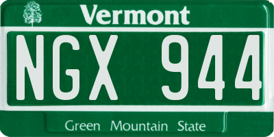VT license plate NGX944