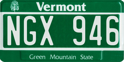 VT license plate NGX946