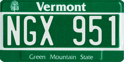 VT license plate NGX951