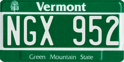 VT license plate NGX952