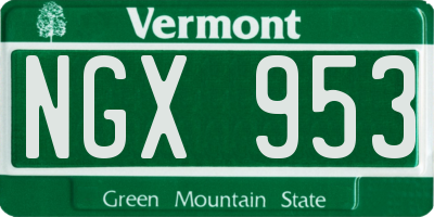 VT license plate NGX953