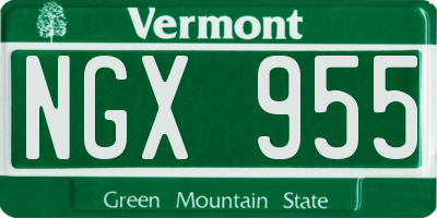 VT license plate NGX955