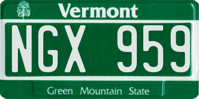 VT license plate NGX959
