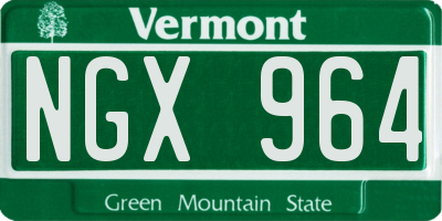 VT license plate NGX964