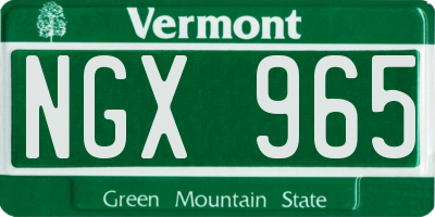 VT license plate NGX965