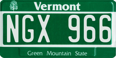VT license plate NGX966