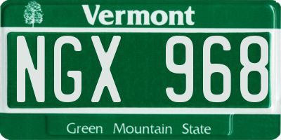 VT license plate NGX968