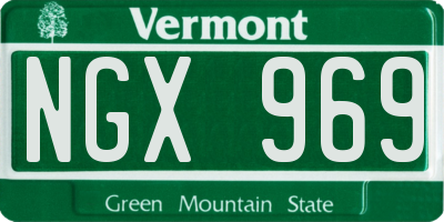 VT license plate NGX969
