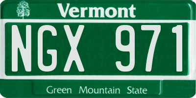 VT license plate NGX971
