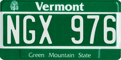 VT license plate NGX976