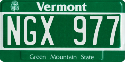 VT license plate NGX977