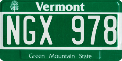 VT license plate NGX978
