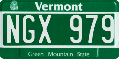 VT license plate NGX979