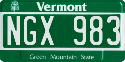 VT license plate NGX983