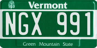 VT license plate NGX991