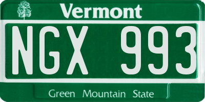 VT license plate NGX993