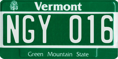 VT license plate NGY016